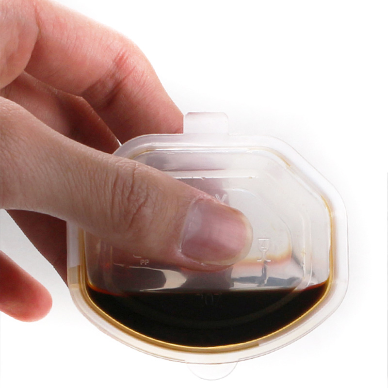 Square Plastic Sauce Cups with One-piece Lid