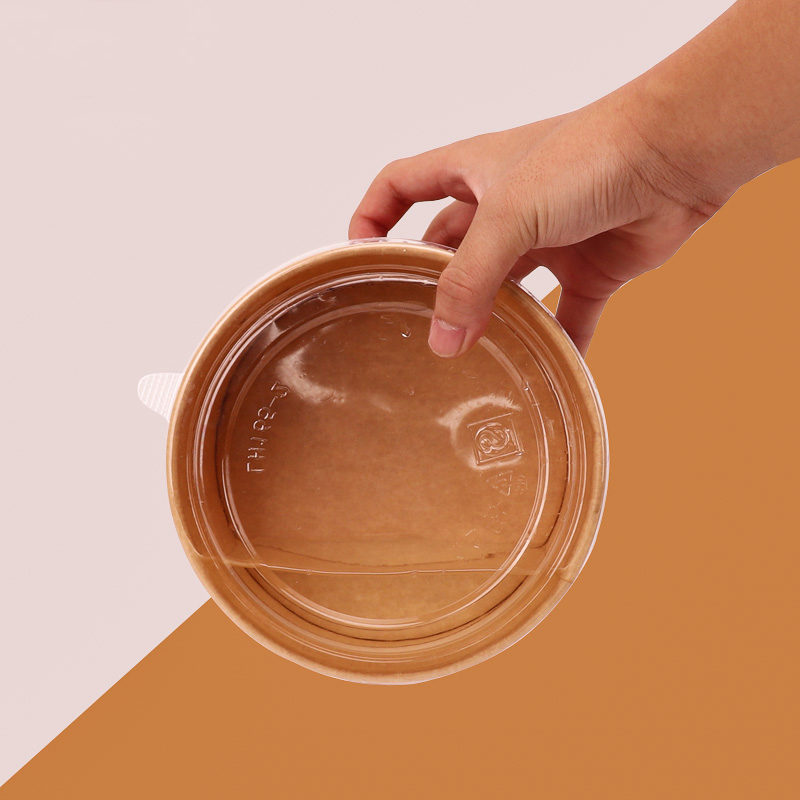 Round brown kraft paper bowl