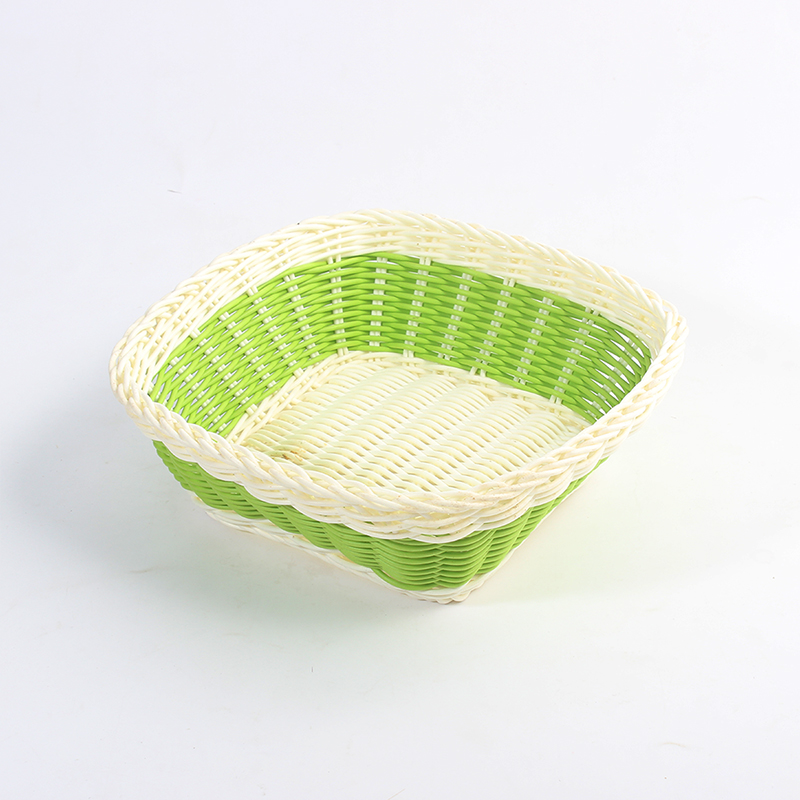 Square colorful rattan basket 21.5×21.5×7.5cm