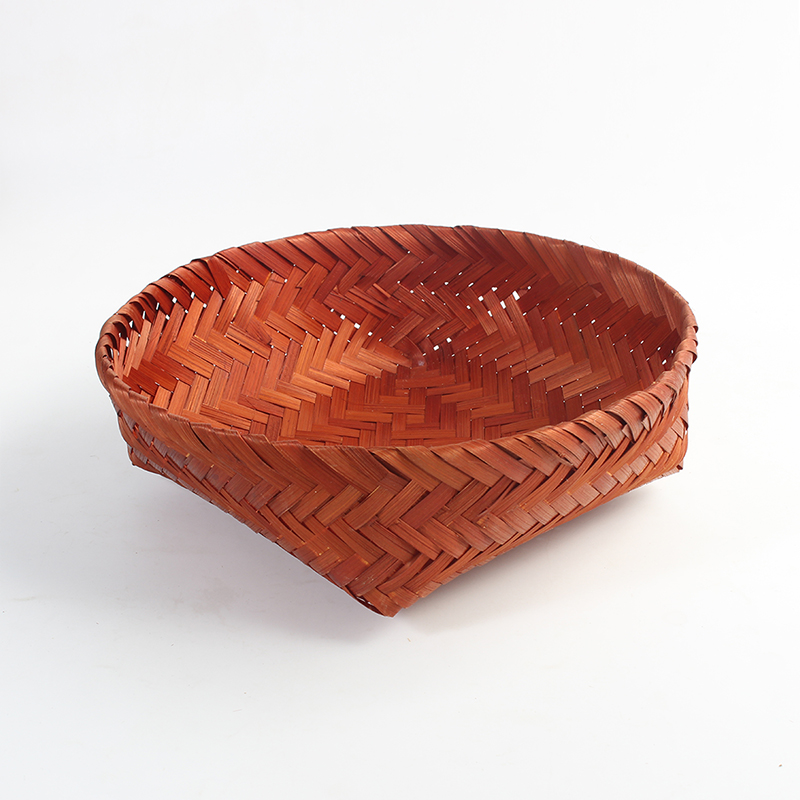 Low Porous Woven Bamboo Basket 23×17×8cm