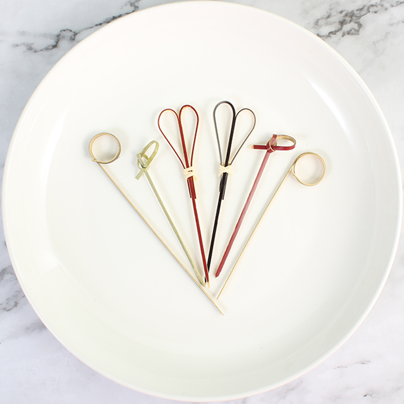 Bamboo fruit sticks-four color fruit picks