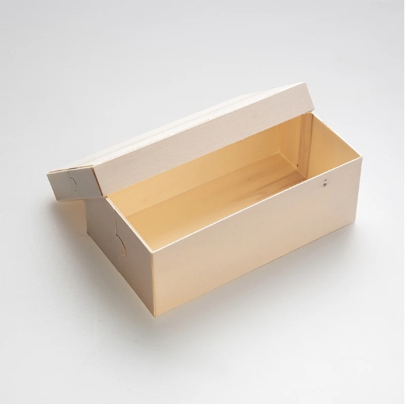Folding Wooden Food Box 7"x4"x2.4" with Wood Lid