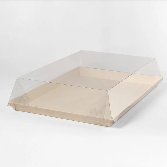 Balsa Wood Tray with PET Lid 11.8×11.8×1"