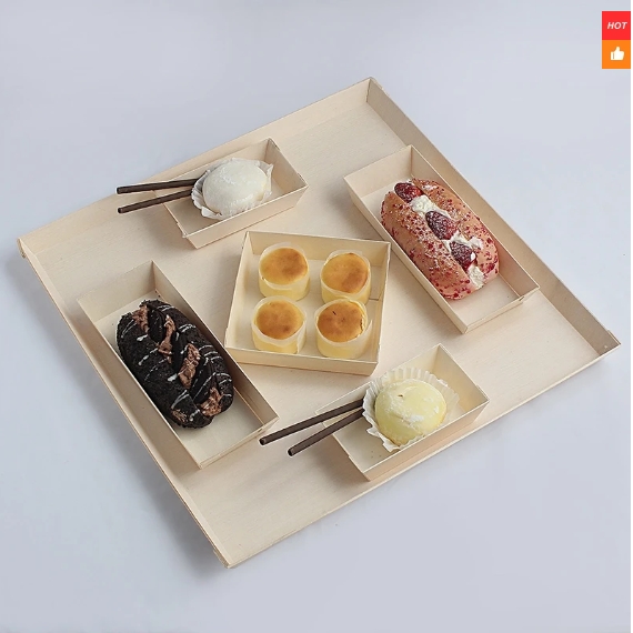 Wooden Trays With Transparent Lid