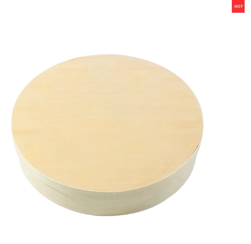 Wooden Round Box with Wooden Lid 10.6×2.75"
