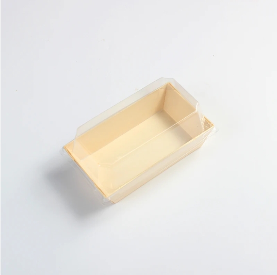 Wooden tray 5.3"x2.9"x1.2" with PET lid
