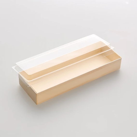 Folding Wooden Food Box 7.8"x2.7"x1.2" with PET Lid