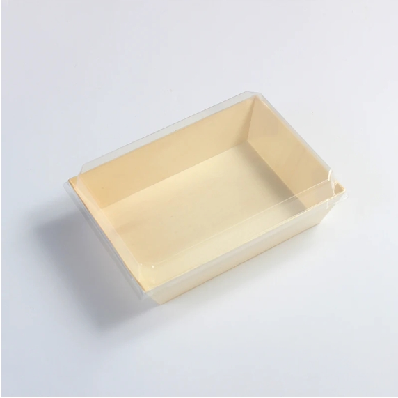 Wooden tray 7"x5"x1.6" with PET lid