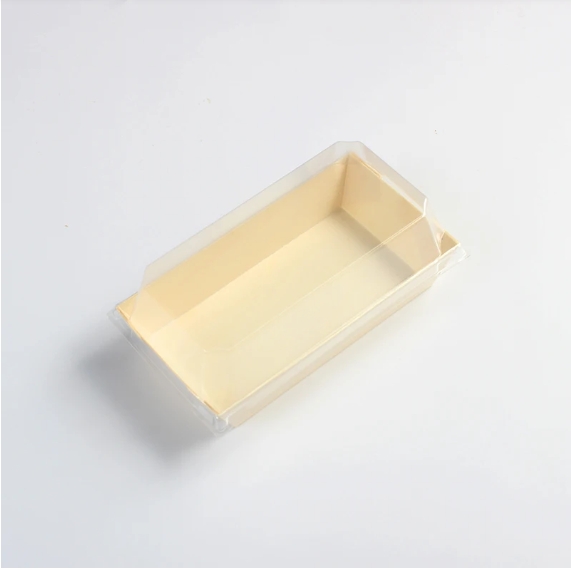 Wooden tray 6.1"x3.4"x1.2" with PET lid