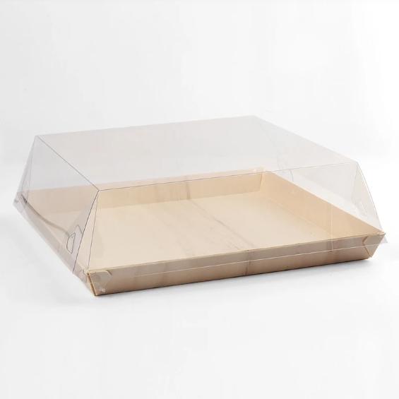 Balsa Wood Tray with PET Lid 10.2&times;10.2&times;1"