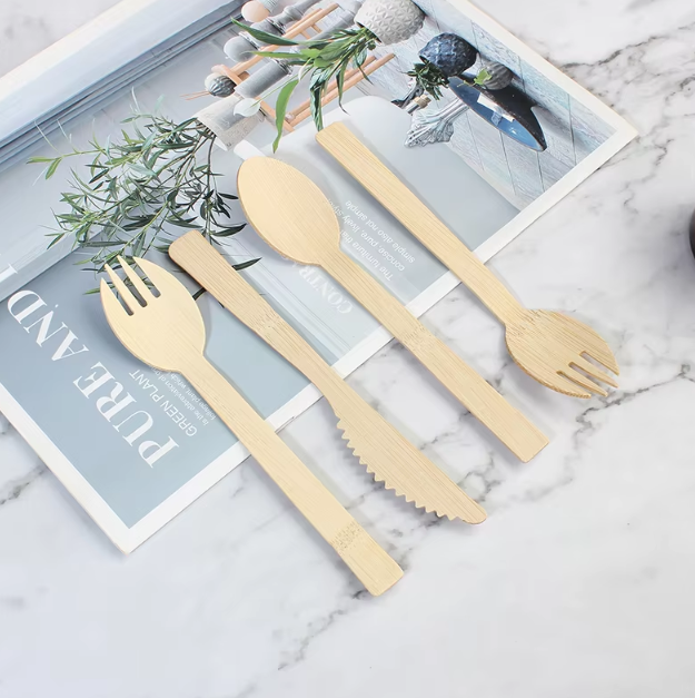 Bamboo knife, fork and spoon